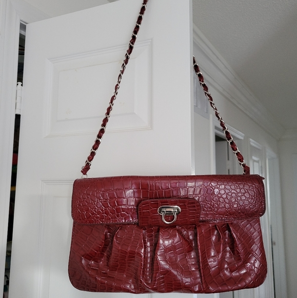 Dark red clutch/ crossbody - Picture 6 of 6